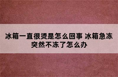 冰箱一直很烫是怎么回事 冰箱急冻突然不冻了怎么办